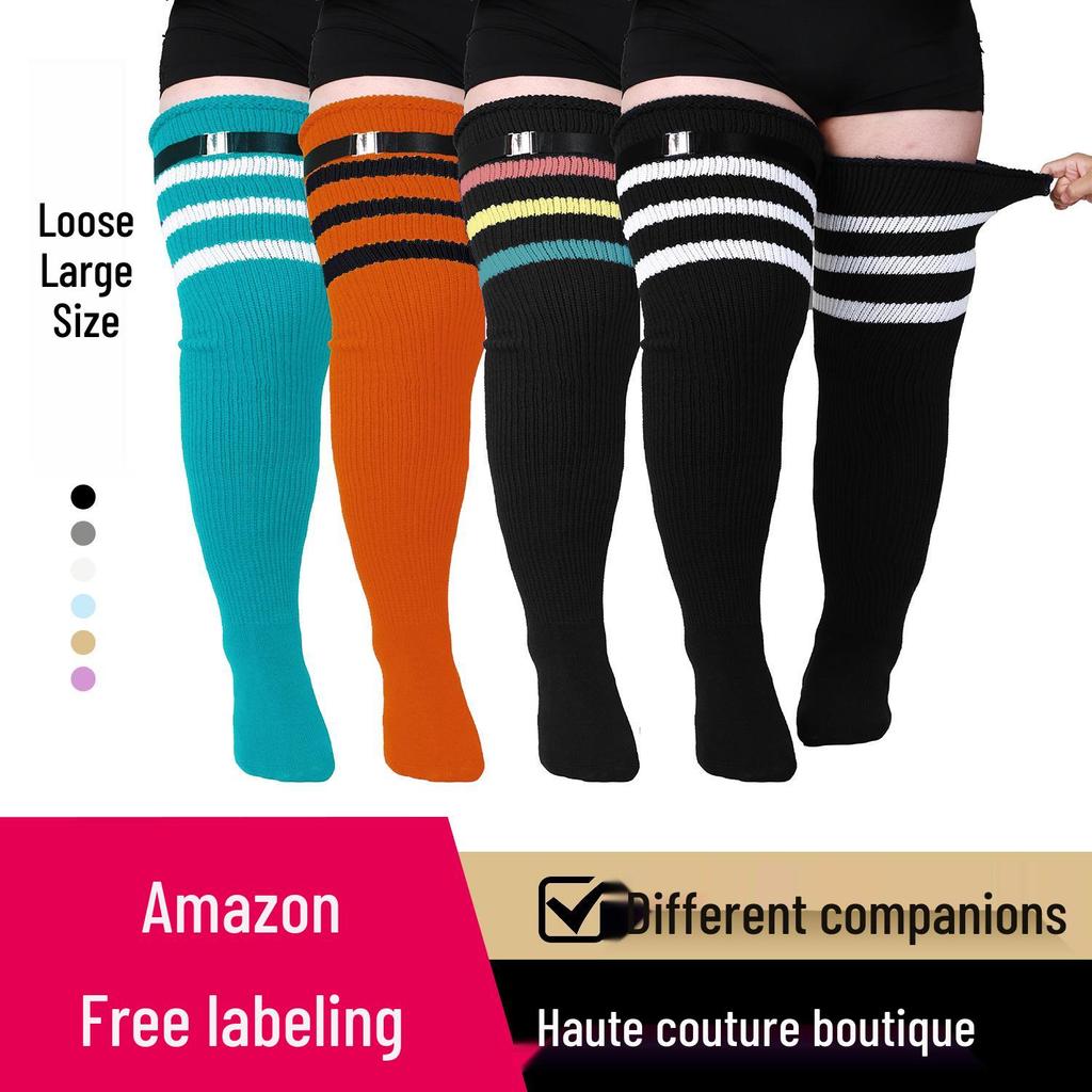 Plus Size Women's Compression Knee-High Socks - Extra Thick Over-the-Knee for Autumn/Winter
