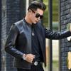 Genuine Leather Jacket Men's Sheepskin Pure Leather Motorcycle Jacket Short Stand Collar Slim Fit Spring and Autumn Jacket
