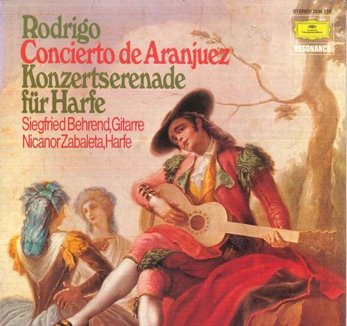 LP Record SIEGFRIED BEHREND, REINHARD PETERS, - Rodrigo Concerto De Aranjuez / Konz 2535170 DEUTSCHE GRAMMO Germany Classical Used