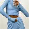 Women 2 Piece Lounge Set Long Sleeve Cropped Pullover Top Wide Leg Pants Set Fall Crewneck Tracksuit Casual Outfits