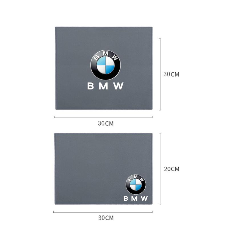 HBSW4 Car Towel Double-sided Coral Fleece Auto Cleaning Cloth Sticker For BMW M E46 E90 E60 F30 F10 E39 E36 G20 G30 F20 Accessories