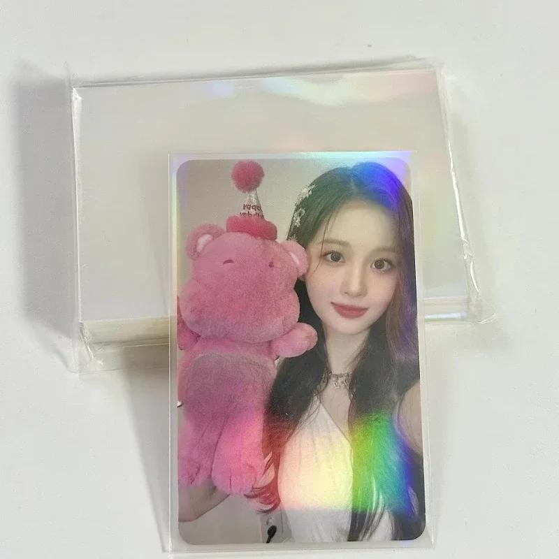 

50pcs Kpop Card Sleeves 61x91mm 58x89mm Laser Holder For Postcards Top Load Films Photocard Game Cards Protector