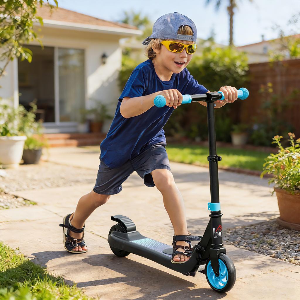 Folding Electric Scooter With Brake For Ages 6 Plus Years 8 Km H Maximum Speed Blue