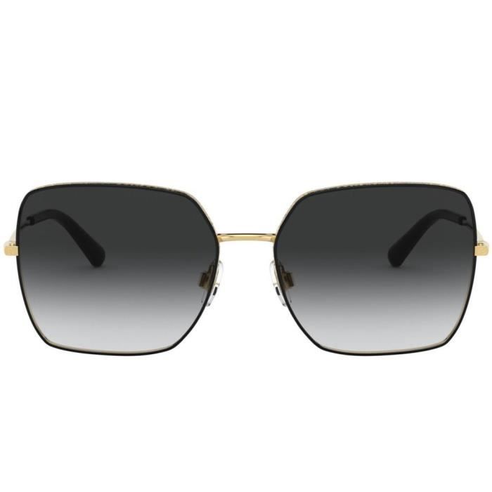 Lunettes de soleil - Dolce &amp; Gabbana - SLIM DG 2242 - Aviator - Noir/Doré - Verres Gris