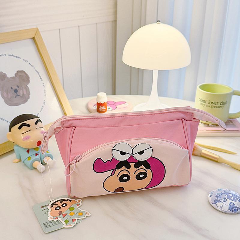 Anime Cartoon Cute Crayon Shin-Chan'S Transparent Cosmetic Bag Girls Large Capacity Portable Travel Toiletries Storage Bag Gifts