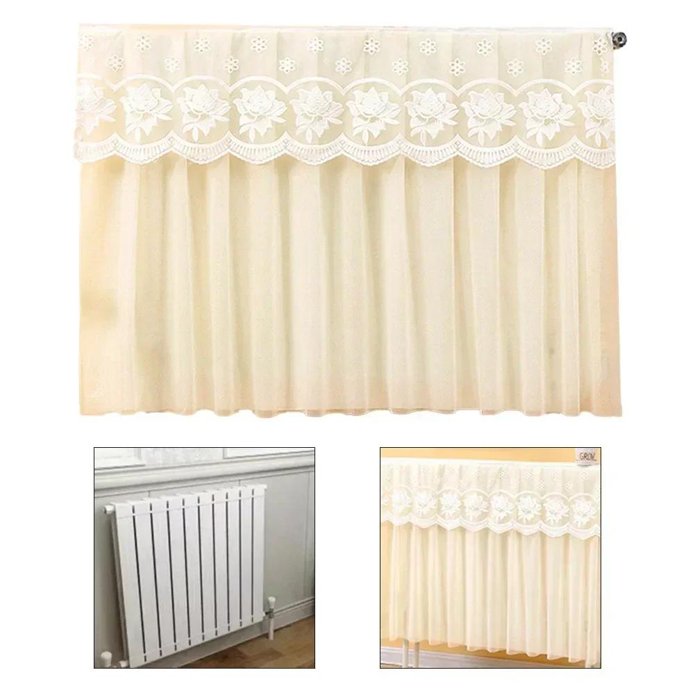 Decorative Lace Dust Cover 60 80 100 150 160 180*70cm Lace Radiator Cover Romantic Aesthetic Breathable Fabric