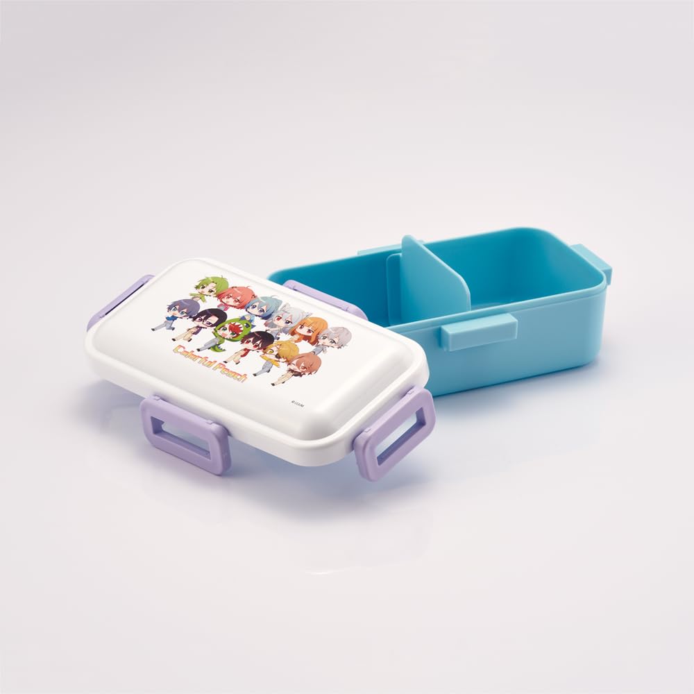 Skater Bento Single Made in for with Locking Dishwasher and Microwave Colorful Box, 530ml, Tier, Japan, Women, 4-Point Closure, Safe, Peach, PFLB6AG-A