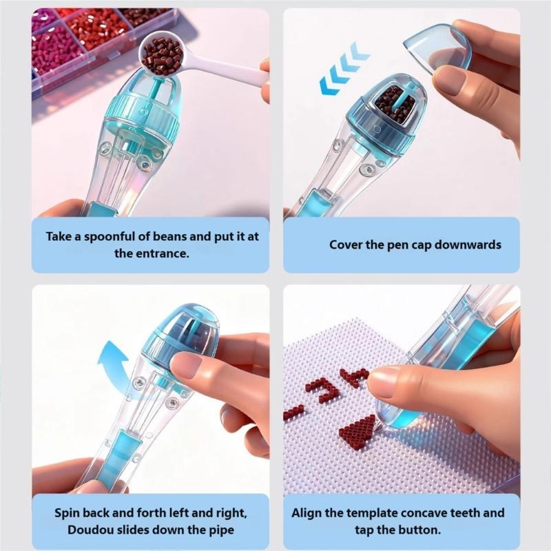 Aufbewahrungs-Druckperlenstift Für 2,6 mm DIY-Perlen Einfach zu bedienender Perlenplatzierungsstift Für Schmuckherstellung und Bastelprojekte