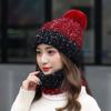 Hat women's winter versatile velvet warm autumn and winter cycling cold hat ear protector knitted scarf wool hat