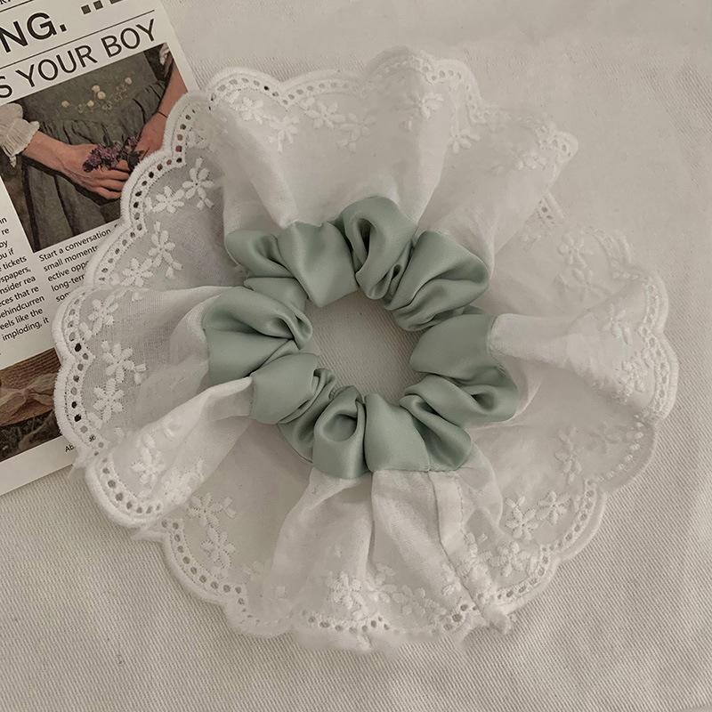 

Кружевная сетчатая плиссированная повязка для волос французская элегантность низкий хвост резинка для волос нишевая мода милые девичьи аксессуары для волос