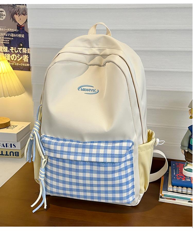 

School bag new contrasting color backpack versatile college student cute fresh school bag light casual large capacity backpack