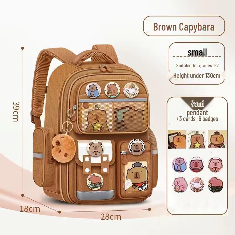 

Милий шкільний рюкзак з капібарою великої місткості для учнів початкової школи - Легкий, підходить для 1-3 та 6 класів