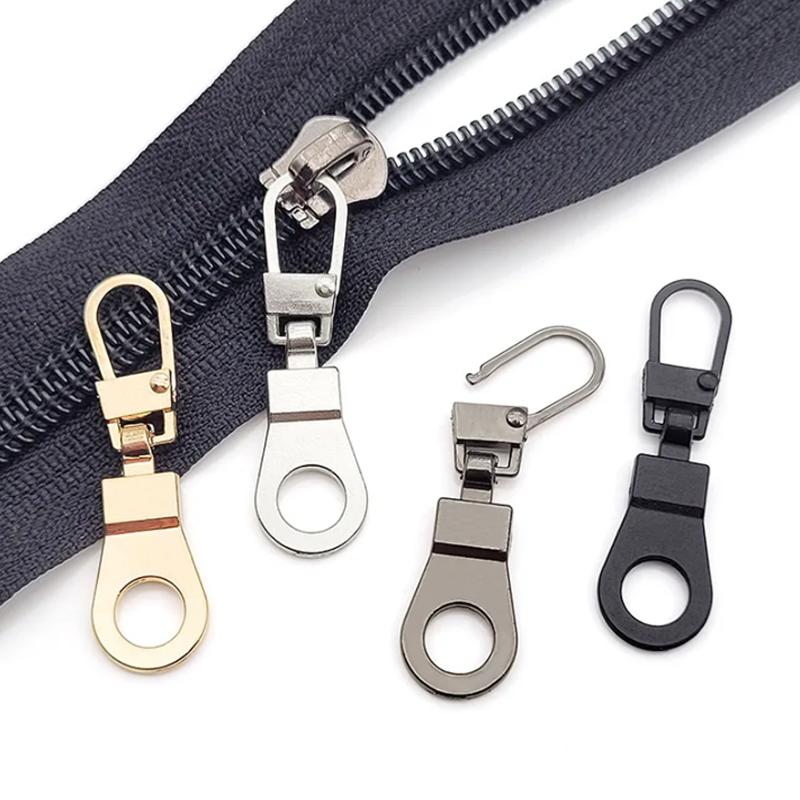 Detachable Metal Zipper Puller Head 5-12Pcs Replacement Zipper Head Repair Kits For Luggage Purse Clothes DIY Sewing Accessories