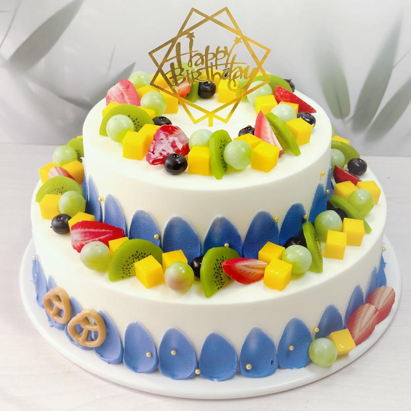 2025 Europäisches zweistöckiges Obstkuchenmodell für Ausstellungszwecke