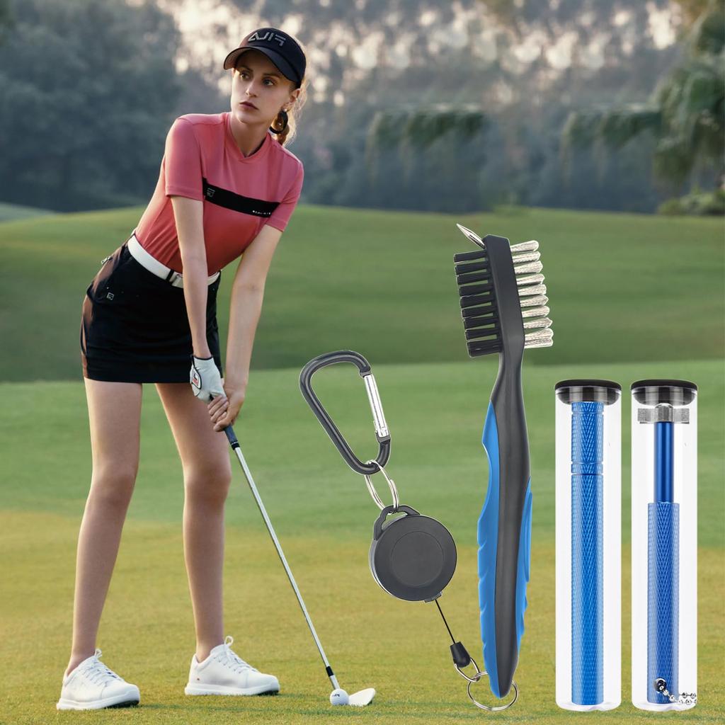 Aroidful Sada na čištění golfových holí, Kartáč na golfové hole, Ostřič drážek žehliček, Ostřič drážek wedge, Kartáč na žehličky, Péče o golfové hole, Údržbové potřeby,