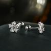 925 Sterling Silver Inlaid Zircon Snowflakes Stud Earrings for Women Fashion Earrrings Jewerly Wedding Gift Sparkling Ear Studs