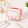 Square TV Desktop Tissue Box Phone Holder Napkins Holder Multi Functional Tissue Dispenser  Bedroom