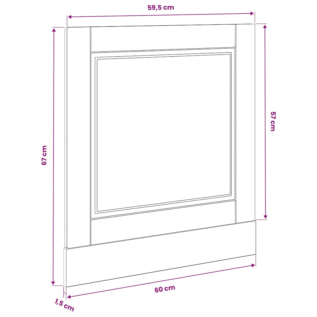 Dishwasher Panel Porto Brown Oak Effect 60 X 1.5 X 57 Cm
