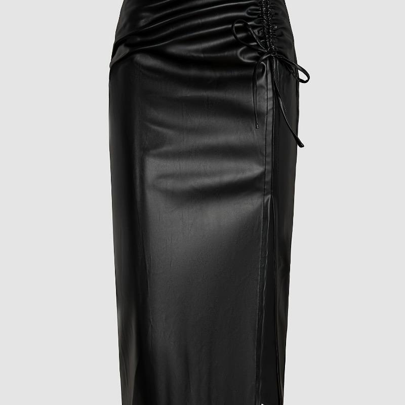 Women's Summer Casual Package Hip Slim Split Leather Skirt