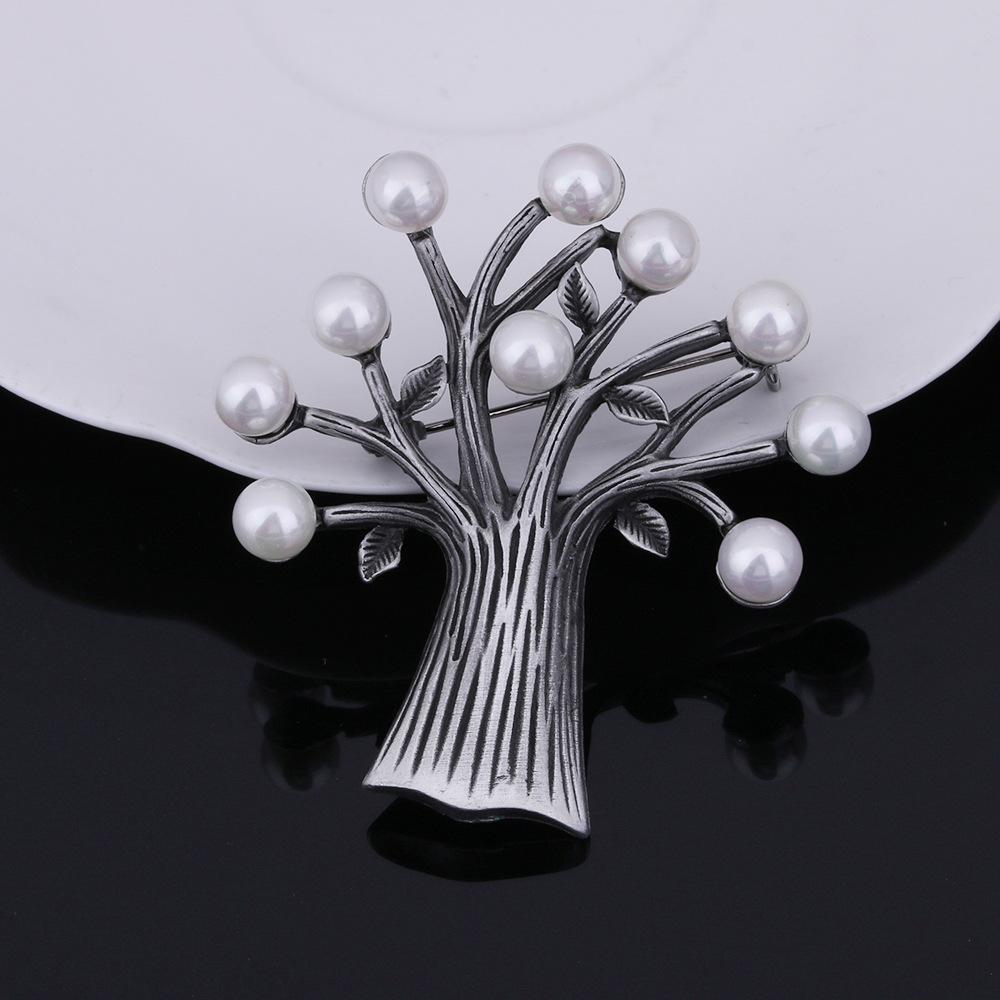 Hot Alloy Retro Brooch Premium Light Luxury Clothing Accessories Pearl Brooch High-End Brooch