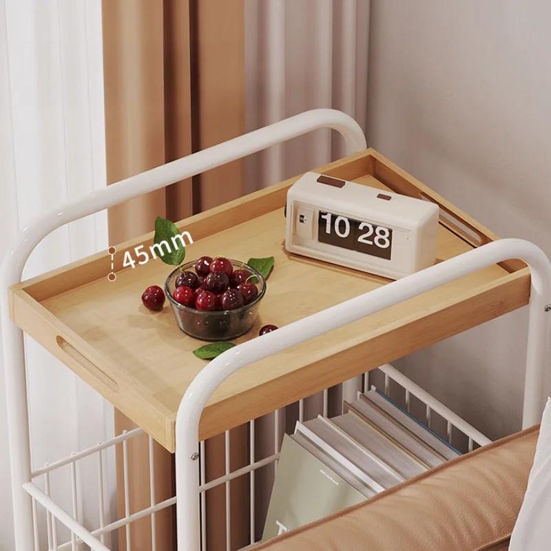 Modularer Couchtisch Kreativer Sofa-Beistelltisch Wagen mit Rädern Kleiner Wagen Aufbewahrungsschrank Schlafzimmer Nachttischregal Aufbewahrungstisch