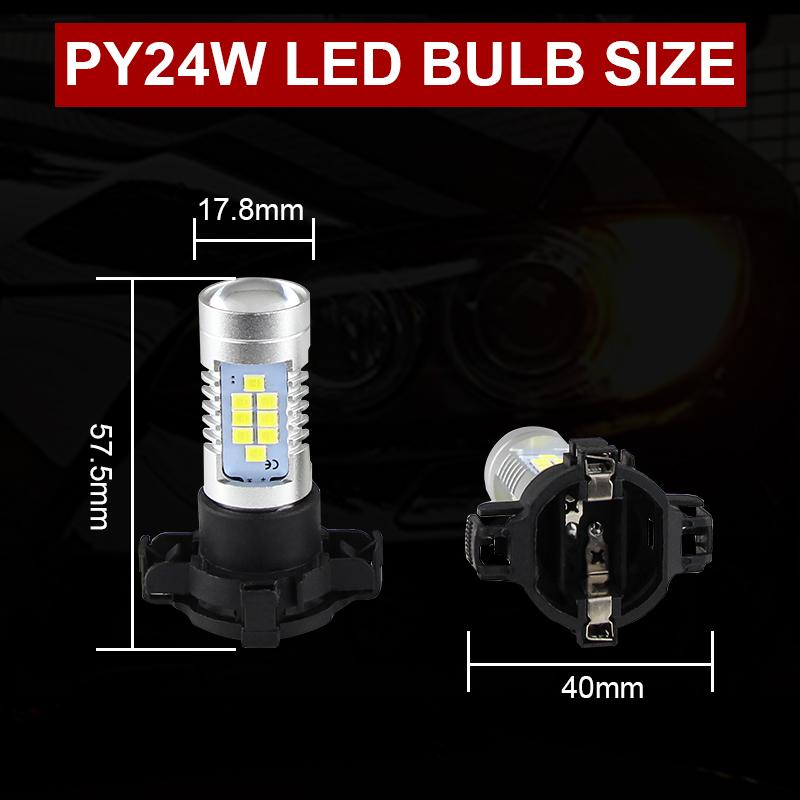 2pcs Amber Yellow PY24W 5200s LED Bulbs For BMW 3 4 5 Series X3 E70 X5 X6 Z4 Front Turn Signal Lights Car AccessoriesTurn Signal 2