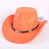 Popular European and American classic suede western cowboy hat men's and women's fashion LO style peach heart cowboy hat
