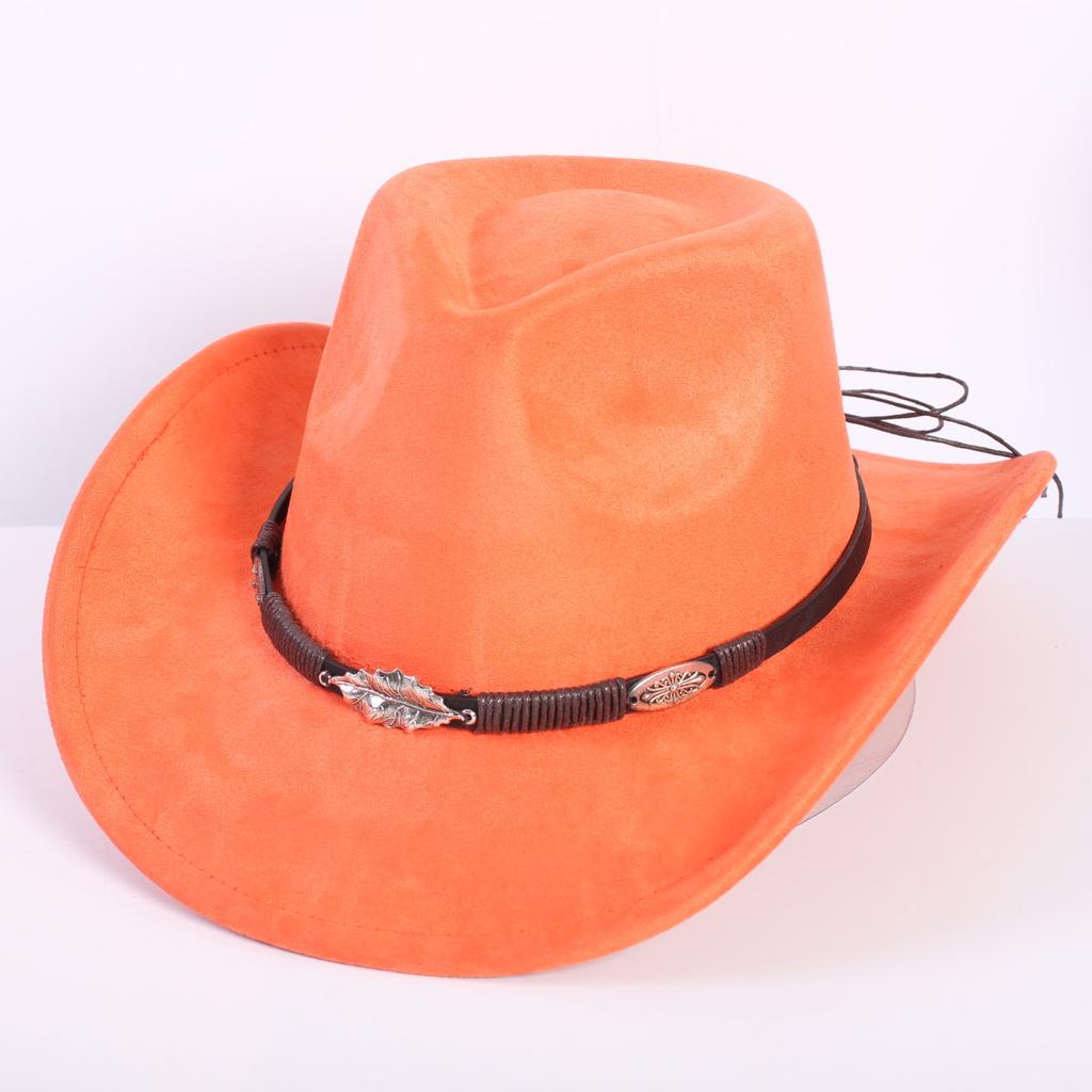 Popular European and American classic suede western cowboy hat men's and women's fashion LO style peach heart cowboy hat