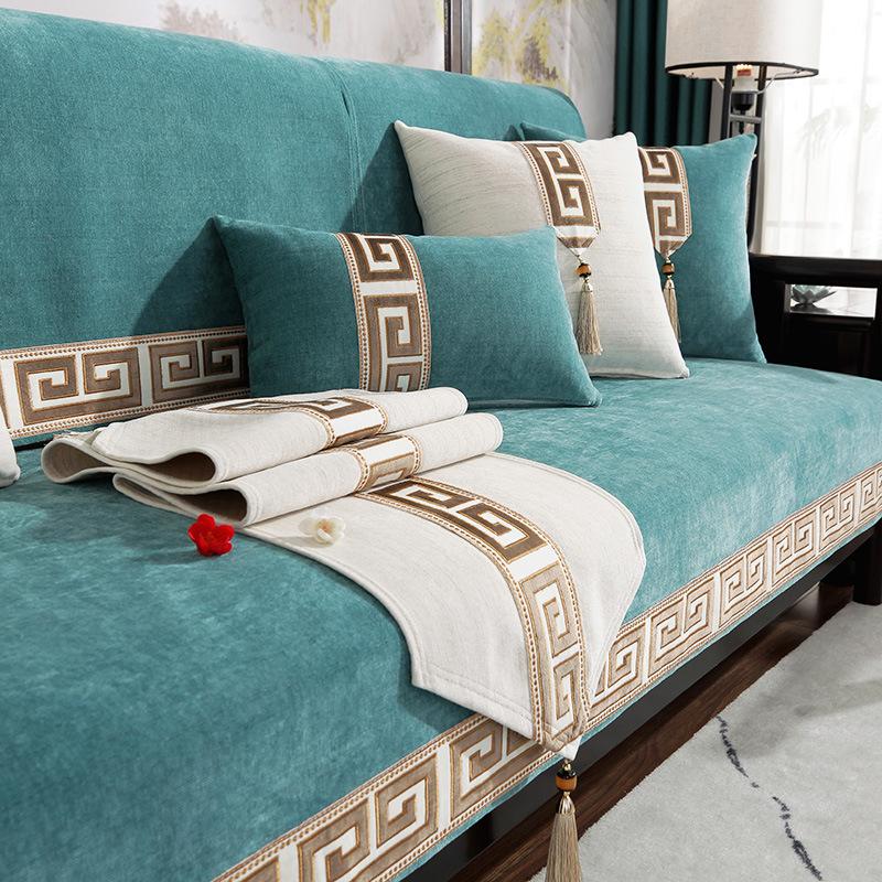 Chenille Sofa Towel Anti-slip Couch Covers for Living Room Furniture Luxury Solid Sofa Cover Chinese Style High Grade