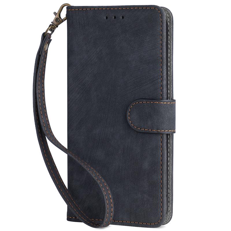 Compatible Nokia C02 Leather Case: Flip Stand with Card Slot & Magnetic Lanyard