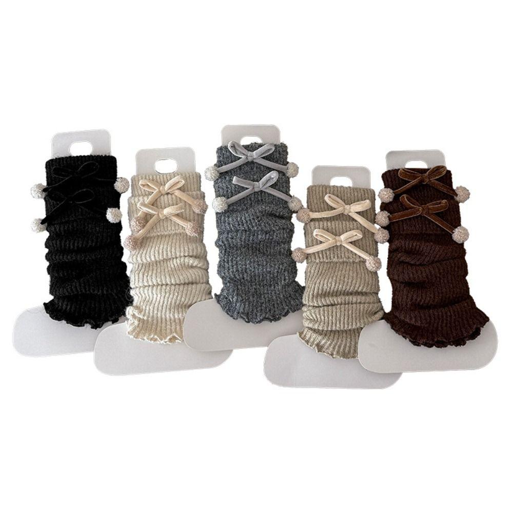 Bow Children's Leg Warmers Harajuku Kids Long Socks Casual Lolita Knitted Socks Lady