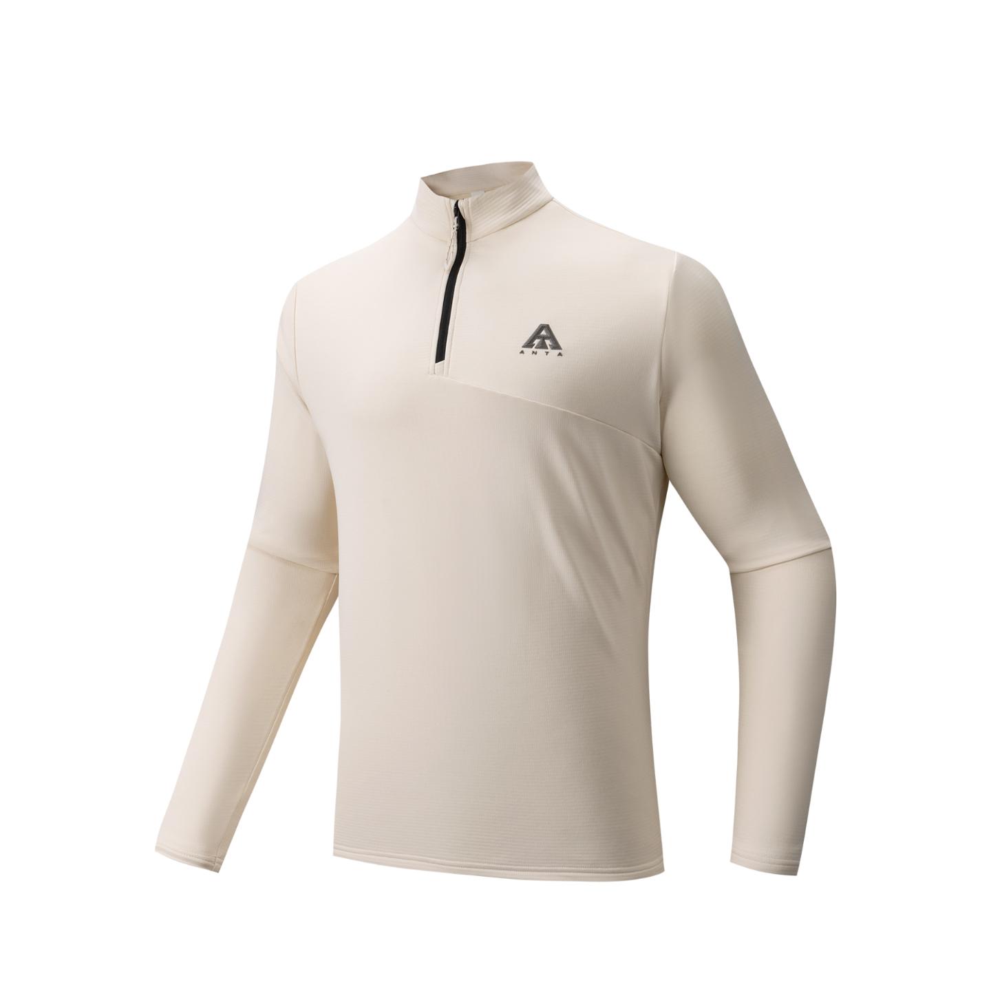 ANTA T Shirts Men s Fish Belly White 1 Stand Collar 952546403-1 3XL