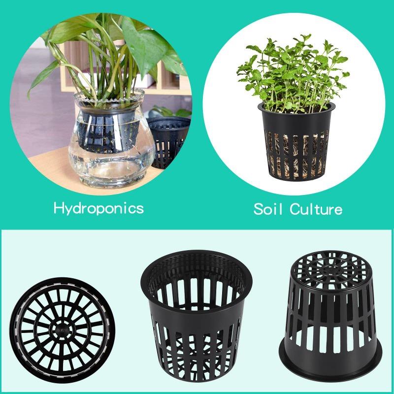 10PCS Garden Net Pots Hydroponic Cups Garden Slotted Plastic Mesh Net Cups Plant Nursery Net Pots Hydroponics Slotted Flowerpot