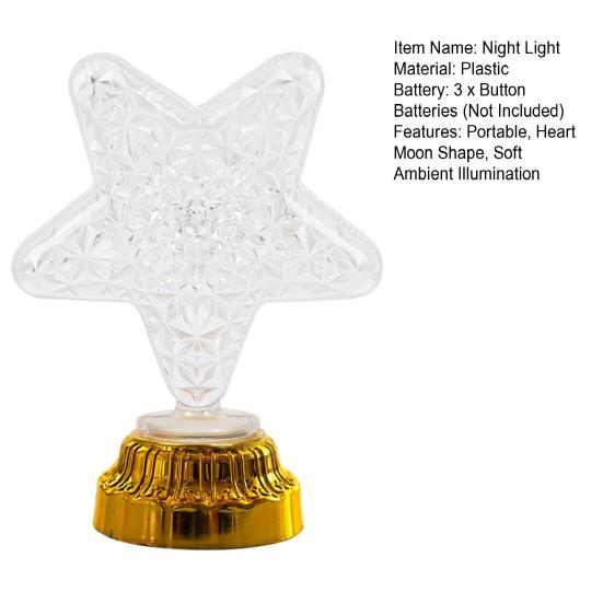 Rechargeable Night Light Stepless Dimmable Touch Lamp with USB Port Moon Star Heart Shape Bedside Lamp