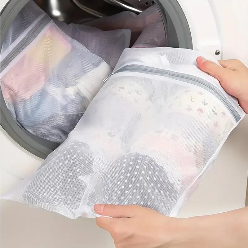 3Pcs White  Durable Honeycomb Mesh Laundry Bags For Delicates Net Fabric Durable And Reusable Delicate Wash Bag