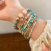 Boho Natural Stone 8Pcs Turquoise Beaded Bracelet For Women Bracelet Set Christmas Party  Jewelry Gift