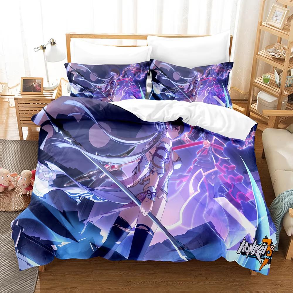 New Anime Honkai Impact 3rd Bedding Sets Duvet Cover Set With Pillowcase Twin Full Queen King Bedclothes Bed Linen Home Textiles