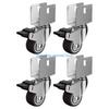 Y5GD 4Pcs 1.5inch Soft Rubber Swivels Casters Heavy Duty Furniture Wheel Castor for Platform Trolley Chair Enduring