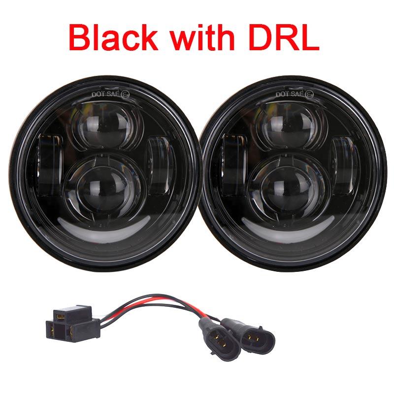 2PCS 5 inch Fat Bob Led HeadLight For Harley Motorcycle For Harley Dyna Fat Bob Dual Headlamp Double LED Headlights With DRL