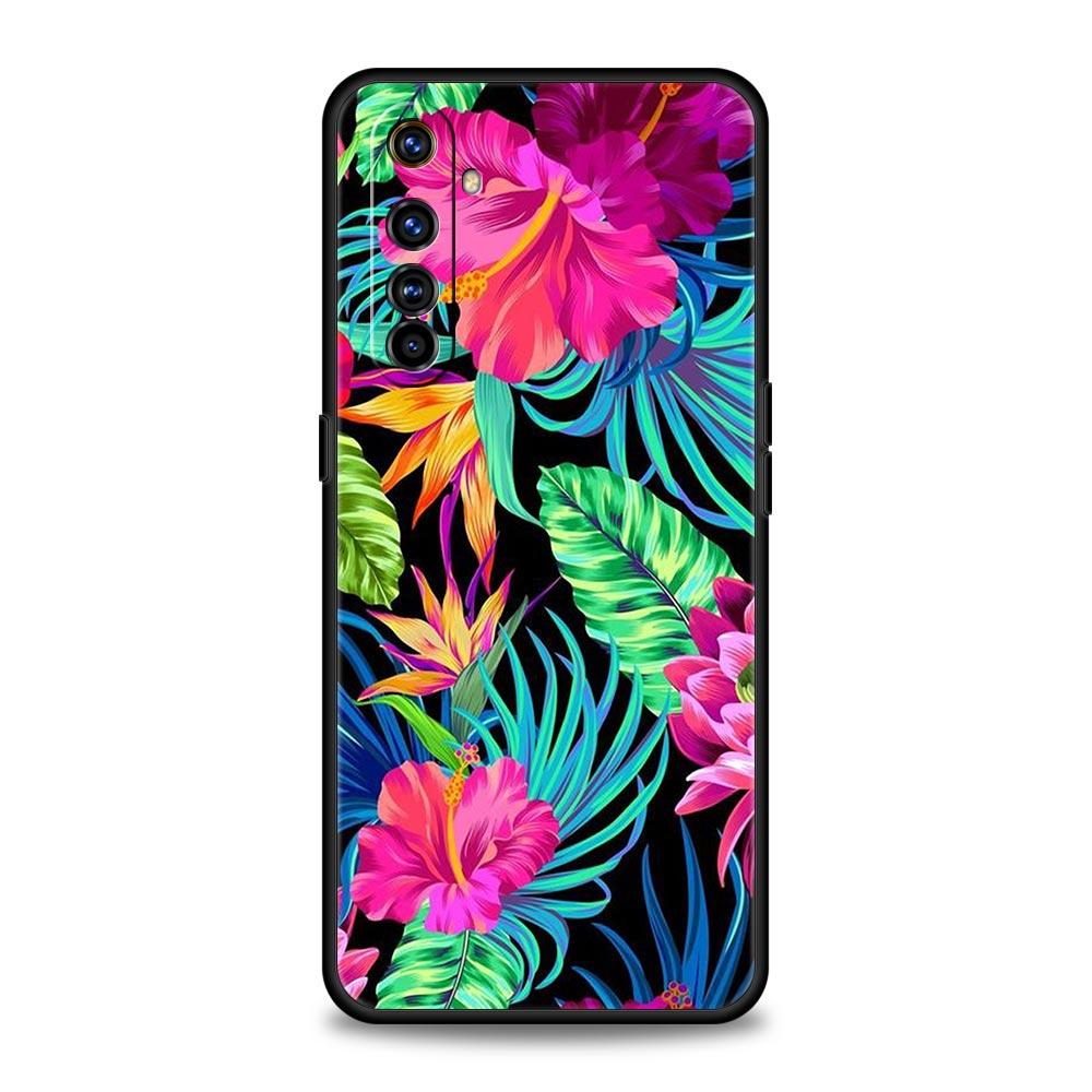 Vintage Banana Leaf Flower Phone Case For Realme 12 11 10 9 8 5G 7 6 GT5 GT3 GT2 Pro Plus C21 C11 C25 C35 GT Neo 2 3 3T 5 Cover