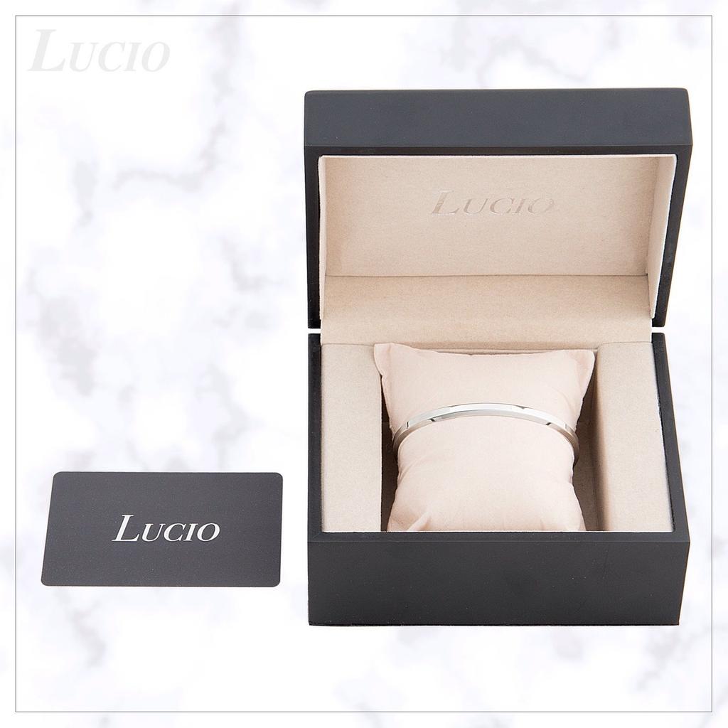 LUCIO Bangle Bracelet Simple Comes with Exclusive Box Men's Women's (Color Silver)
