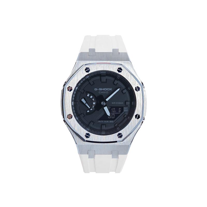 CASIO Men Liquid Crystal/Analog Dual Display Series Black Watch GA-2100-7A-