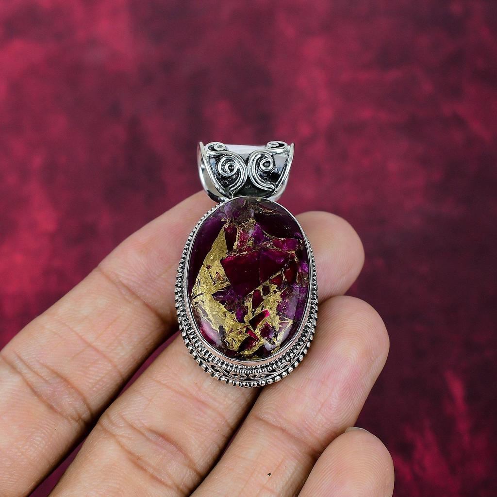 Copper Tourmaline Handmade Gemstone Pendant, 925 Solid Sterling Silver Pendant Antique Jewelry, Love Forever Gift