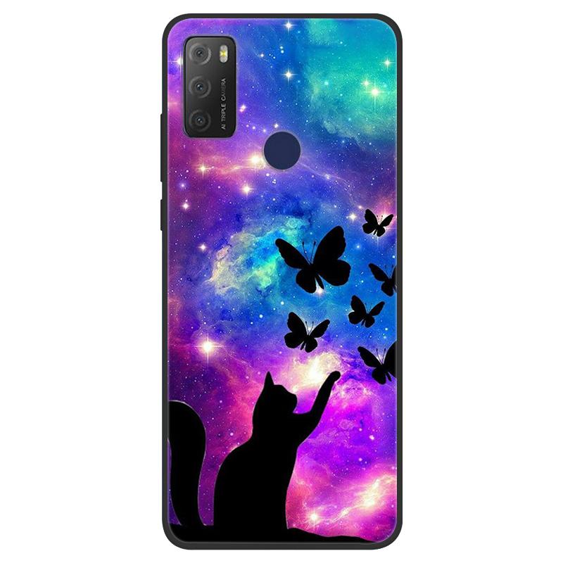 For TCL 20Y Case Girl Cat Flower Soft Silicone Back Wolf Shell for TCL 20E 6125F Fundas Phone Cover For TCL20Y 6156D 20 E Coque