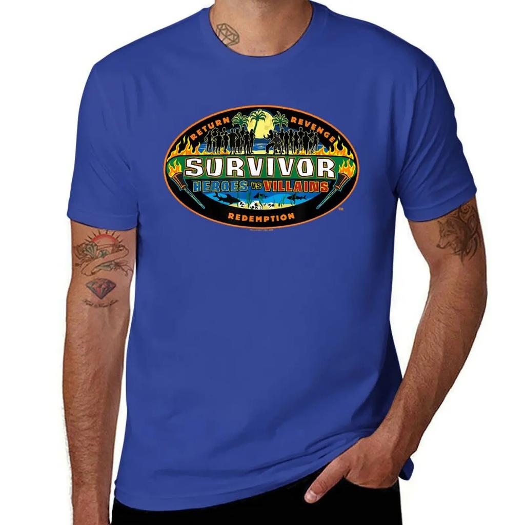 Survivor Heroes Vs Villains T-Shirt graphic tee shirt vintage anime shirt Men's t shirts