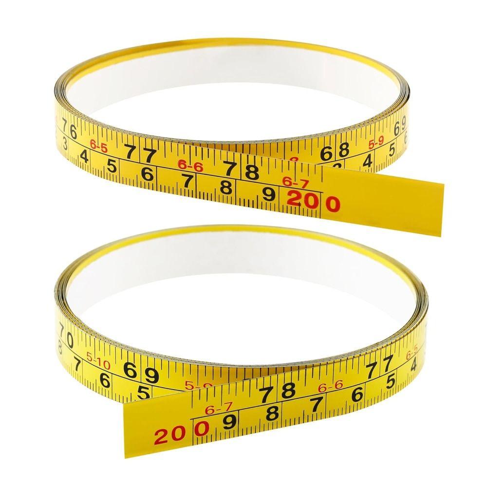Durable Self-Adhesive Measuring Tape Imperial and Metric Scales Steel Metal Tape Measure Left-Right Reading Ruler Drafting