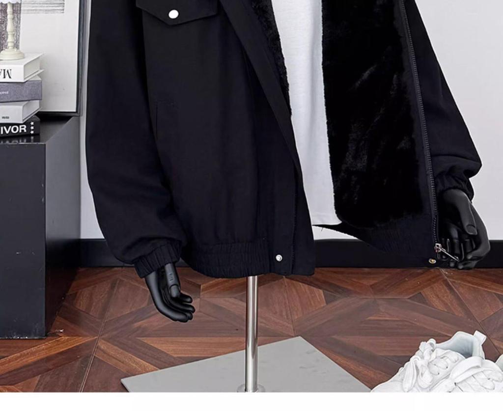 Men's Trendy Thickened Lambswool Hooded Cotton Jacket for Autumn/Winter