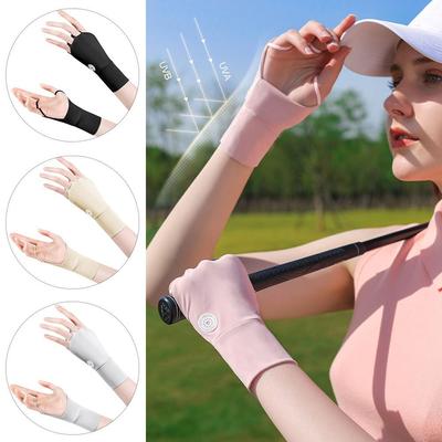 Andningsbar Halvfinger Golfhandske Cool Öppna Fingrar Handskar Isilke Golfhandskar Utomhus Sport