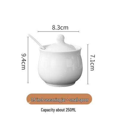 Abay Drum-shaped Ceramic Seasoning Jars with Spoons