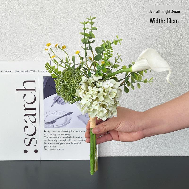 Premium Hand-Tied Autumn Silk Flower Bouquet for Living Room and Dining Decor, Photography Props